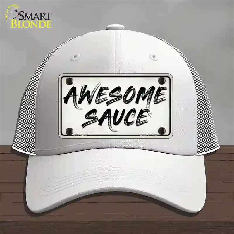 Awesome Sauce Novelty License Plate Hat Mesh / White