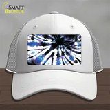 Purple Blue Tie-Dye Novelty License Plate Hat Mesh / White