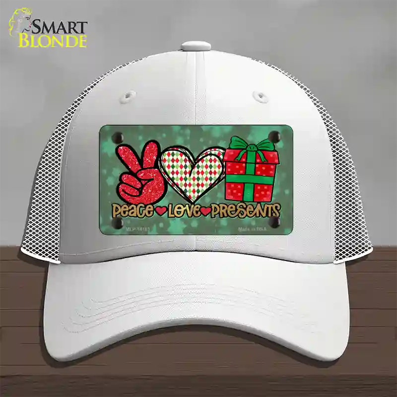 Peace Love Presents Novelty License Plate Hat Mesh / White