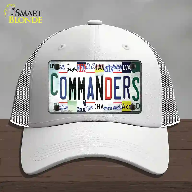 Commanders Strip Art Novelty License Plate Hat Mesh / White