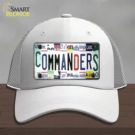 Commanders Strip Art Novelty License Plate Hat Mesh / White