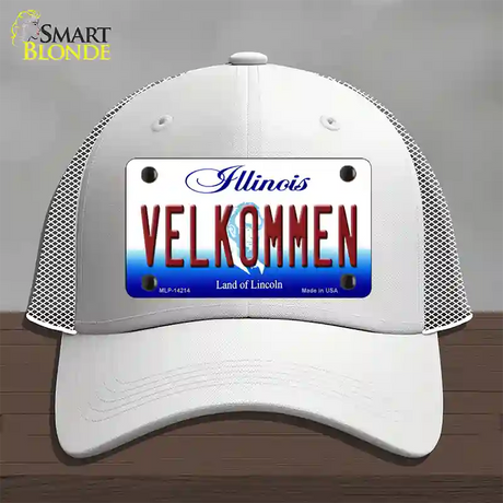 Velkommen Illinois Novelty License Plate Hat Mesh / White