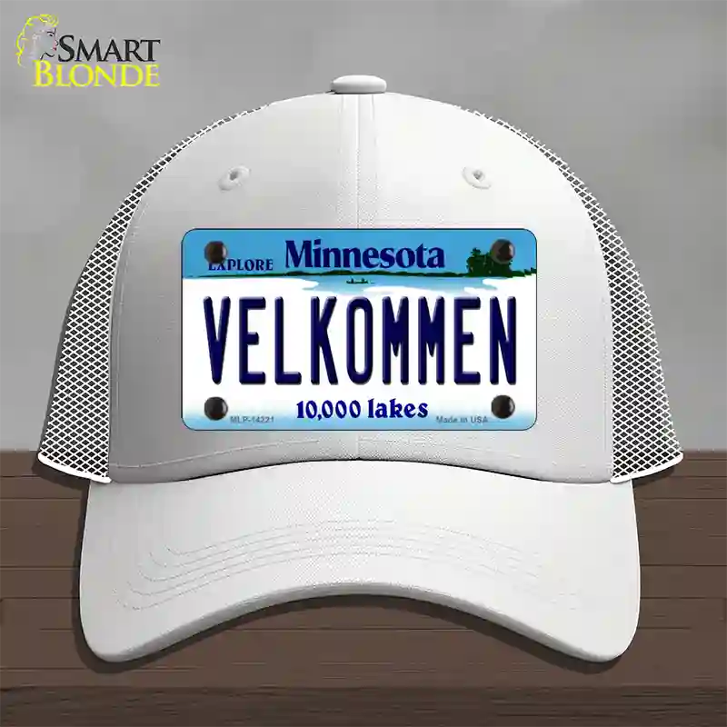 Velkommen Minnesota Novelty License Plate Hat Mesh / White