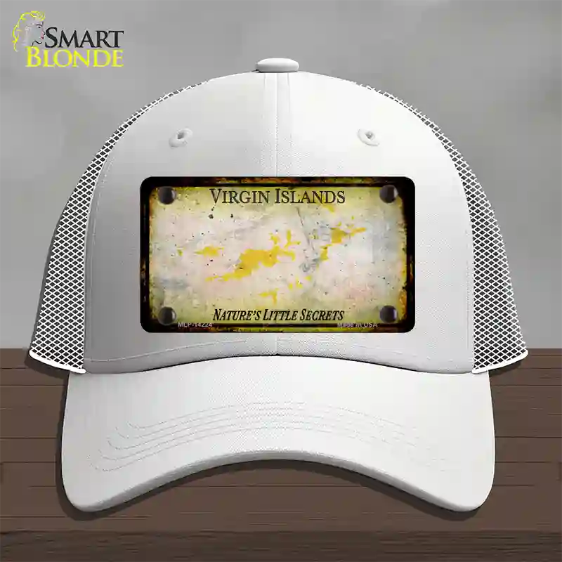 Virgin Islands Rusty Blank Novelty License Plate Hat Mesh / White