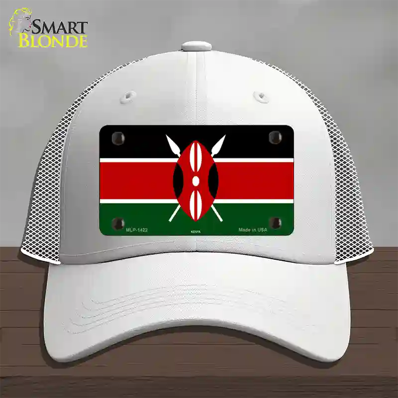 Kenya Flag Novelty License Plate Hat Mesh / White