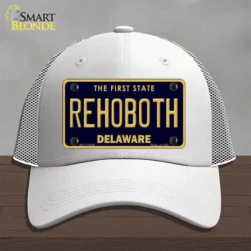 Rehoboth Delaware Novelty License Plate Hat Mesh / White