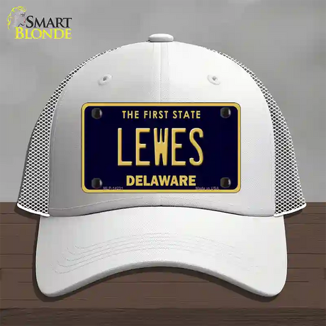 Lewes Delaware Novelty License Plate Hat Mesh / White