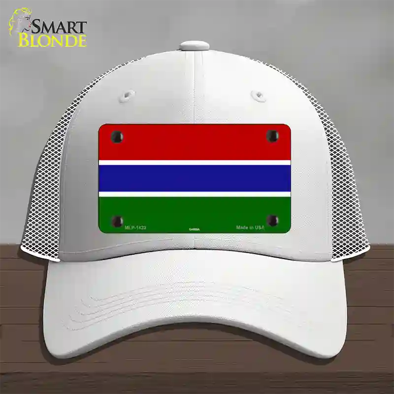 Gambia Flag Novelty License Plate Hat Mesh / White