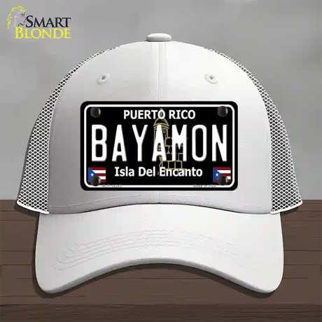 Bayamon Puerto Rico Black Novelty License Plate Hat Mesh / White