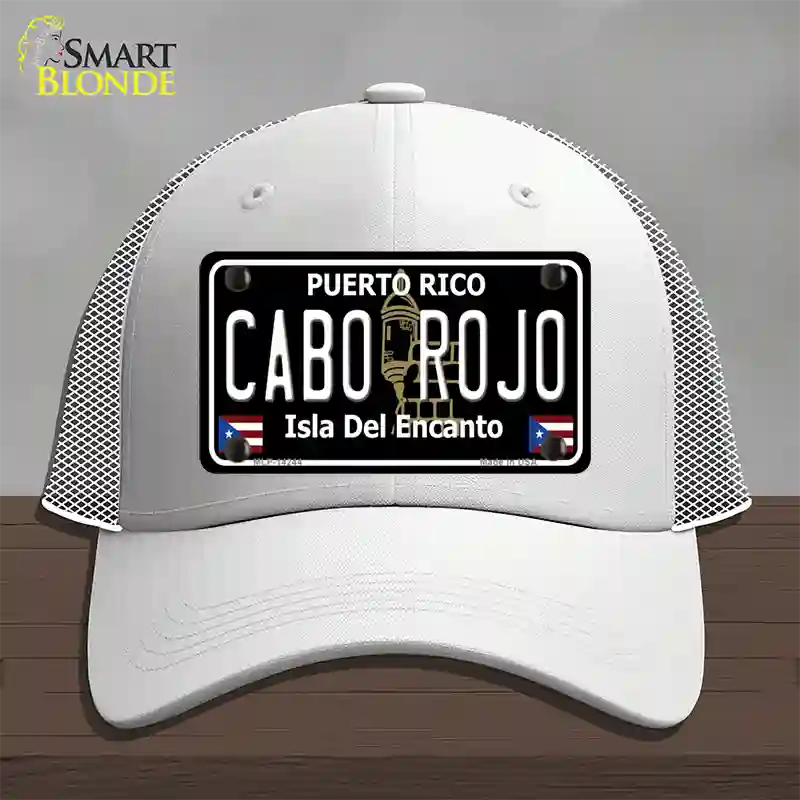 Cabo Rojo Puerto Rico Black Novelty License Plate Hat Mesh / White