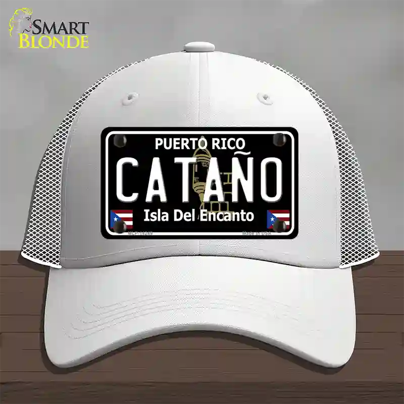 Catano Puerto Rico Black Novelty License Plate Hat Mesh / White