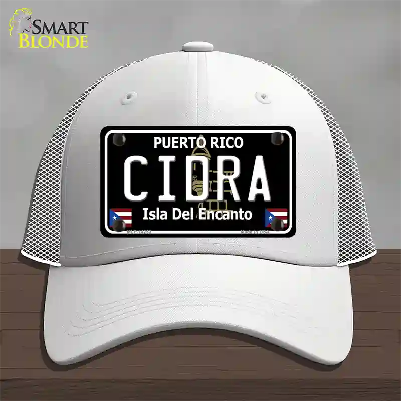 Cidra Puerto Rico Black Novelty License Plate Hat Mesh / White