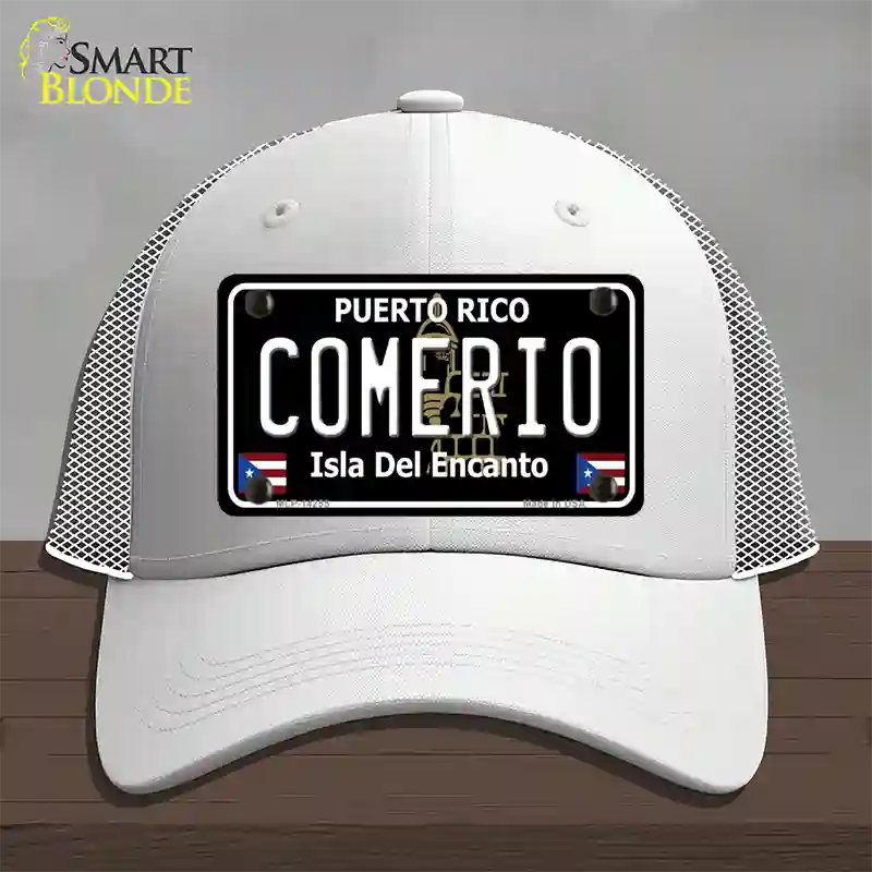 Comerio Puerto Rico Black Novelty License Plate Hat Mesh / White