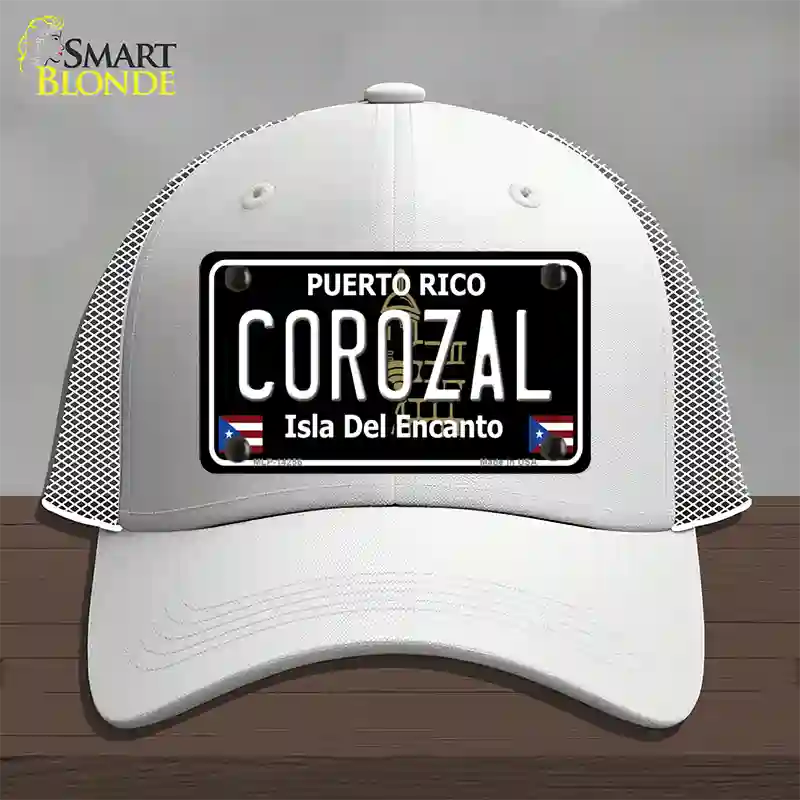 Corozal Puerto Rico Black Novelty License Plate Hat Mesh / White