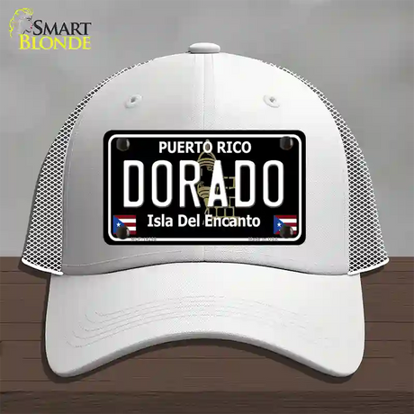 Dorado Puerto Rico Black Novelty License Plate Hat Mesh / White