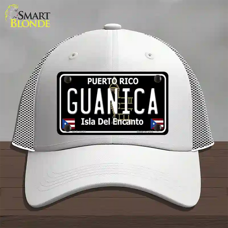 Guanica Puerto Rico Black Novelty License Plate Hat Mesh / White