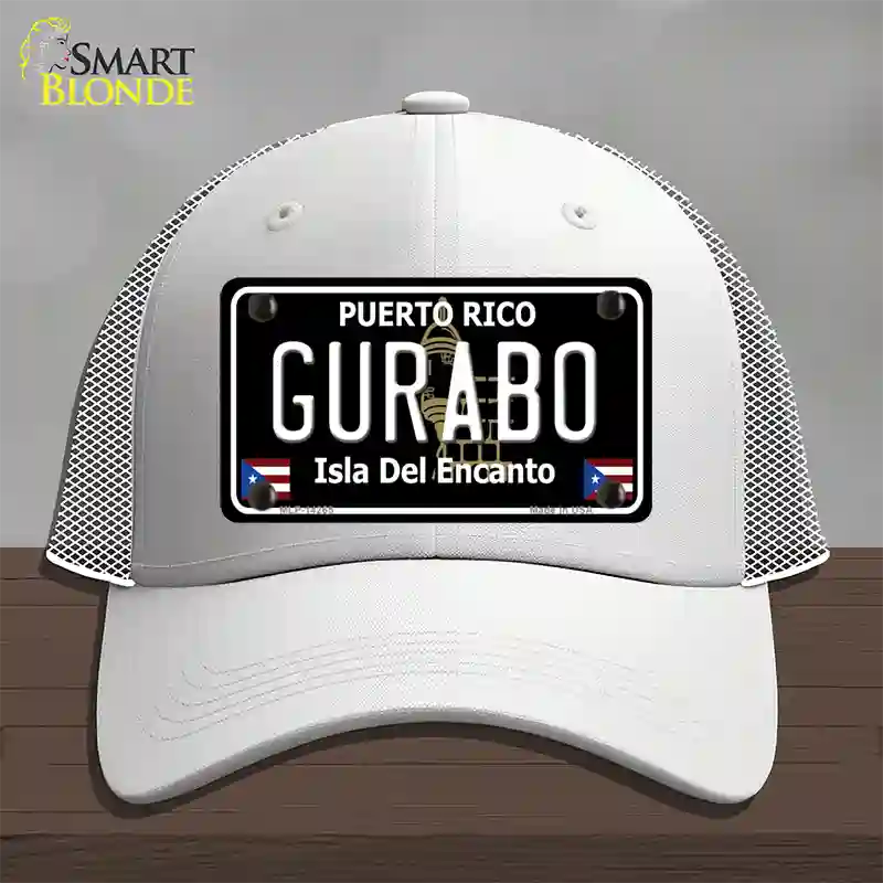 Gurabo Puerto Rico Black Novelty License Plate Hat Mesh / White