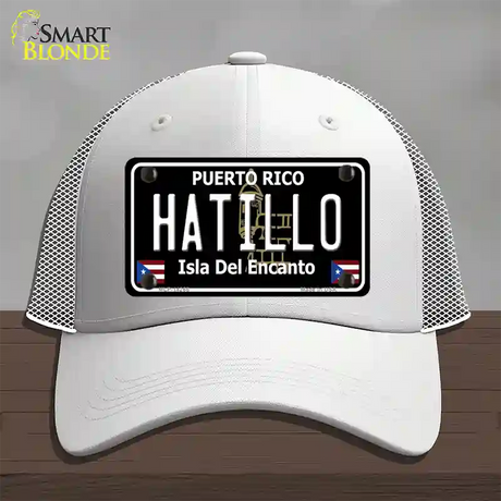 Hatillo Puerto Rico Black Novelty License Plate Hat Mesh / White