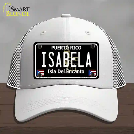 Isabela Puerto Rico Black Novelty License Plate Hat Mesh / White