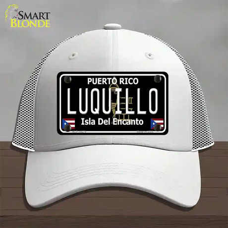 Luquillo Puerto Rico Black Novelty License Plate Hat Mesh / White