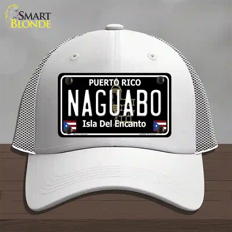 Naguabo Puerto Rico Black Novelty License Plate Hat Mesh / White