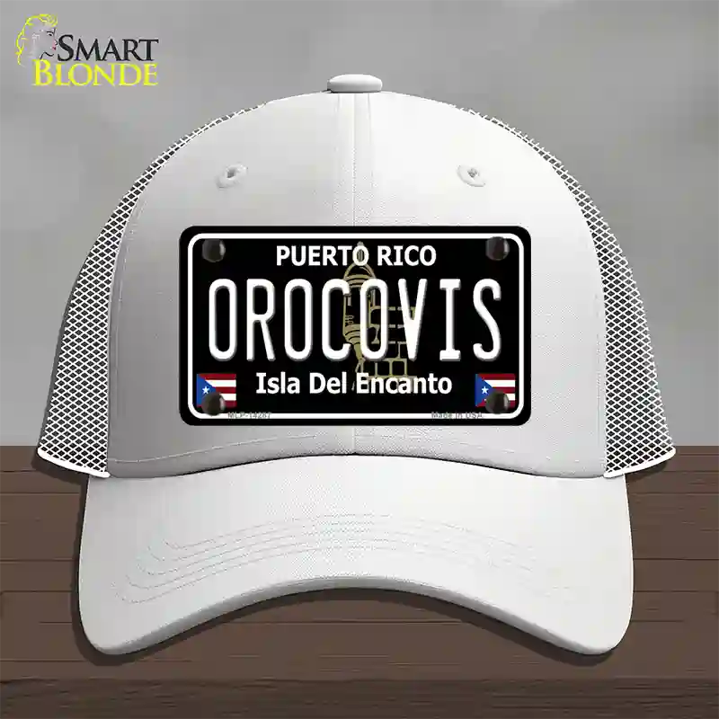 Orocovis Puerto Rico Black Novelty License Plate Hat Mesh / White