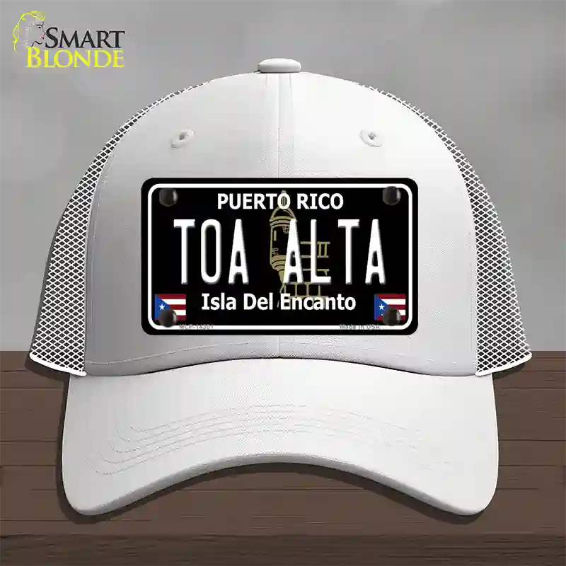 Toa Alta Puerto Rico Black Novelty License Plate Hat Mesh / White