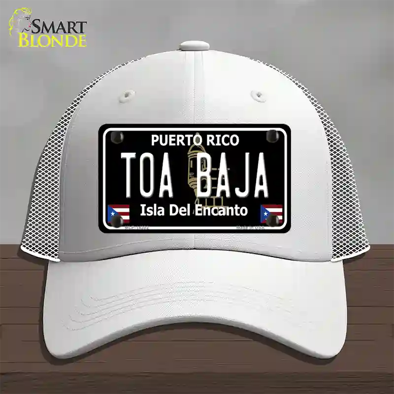 Toa Baja Puerto Rico Black Novelty License Plate Hat Mesh / White