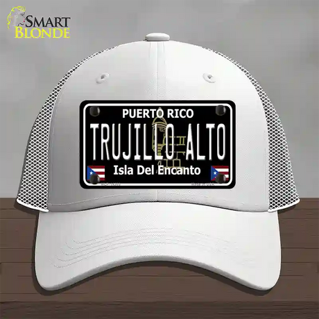 Trujillo Alto Puerto Rico Black Novelty License Plate Hat Mesh / White