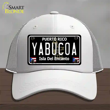 Yabucoa Puerto Rico Black Novelty License Plate Hat Mesh / White