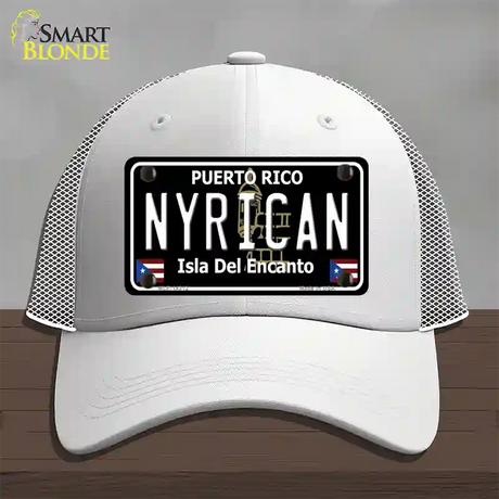 Nyrican Puerto Rico Black Novelty License Plate Hat Mesh / White