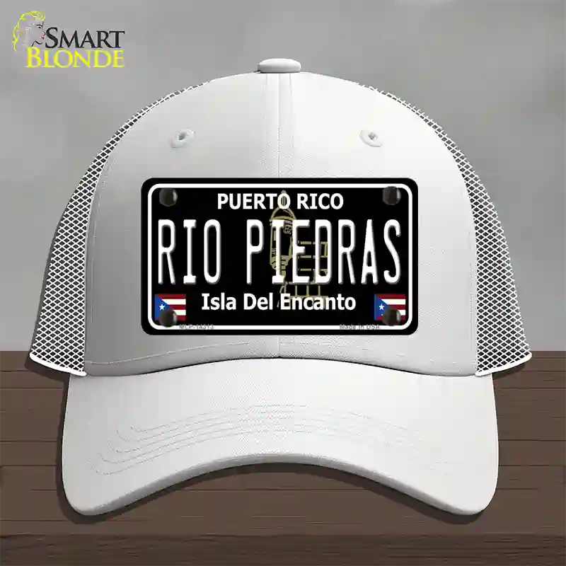 Rio Piedras Puerto Rico Black Novelty License Plate Hat Mesh / White