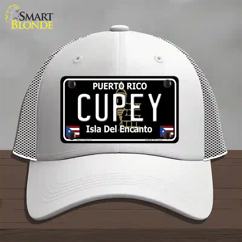 Cupey Puerto Rico Black Novelty License Plate Hat Mesh / White