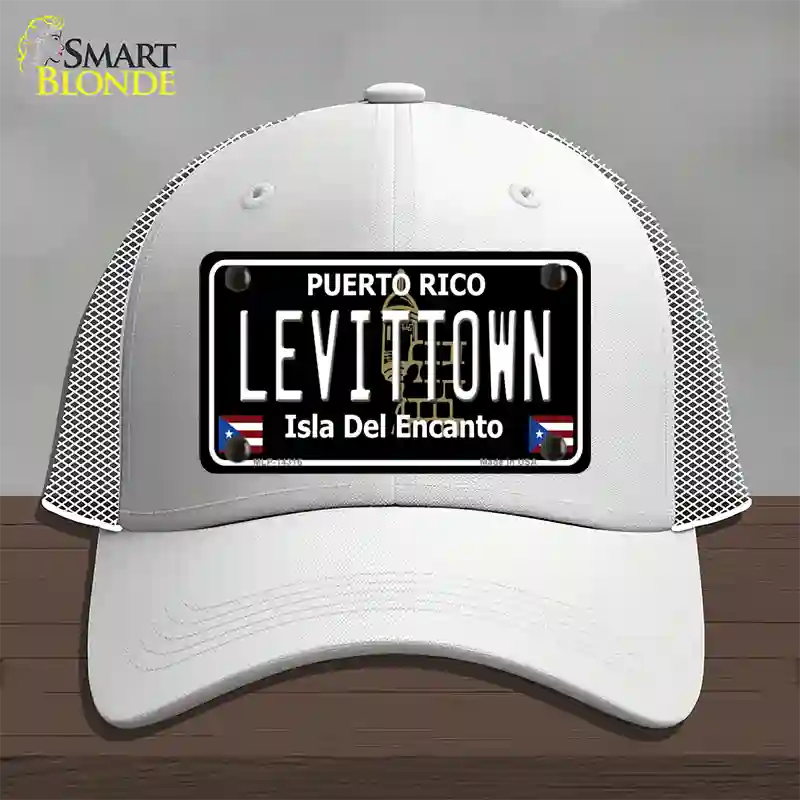 Levittown Puerto Rico Black Novelty License Plate Hat Mesh / White