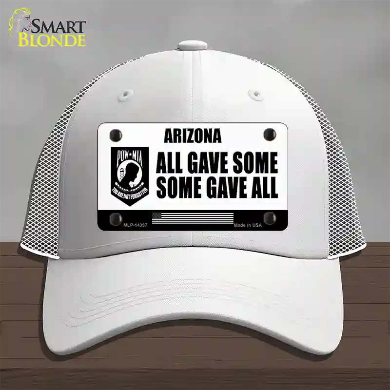 Arizona POW MIA Some Gave All Novelty License Plate Hat Mesh / White