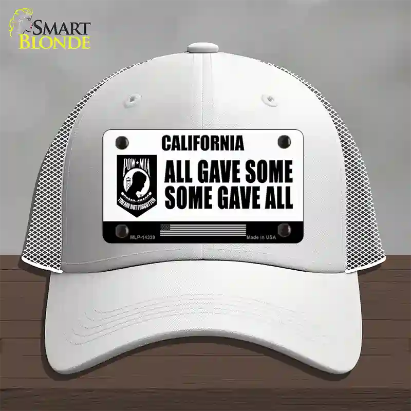 California POW MIA Some Gave All Novelty License Plate Hat Mesh / White