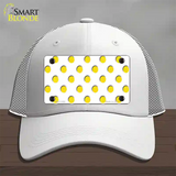 Yellow White Polka Dot Novelty License Plate Hat Mesh / White