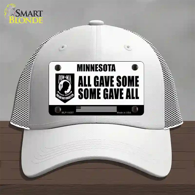 Minnesota POW MIA Some Gave All Novelty License Plate Hat Mesh / White