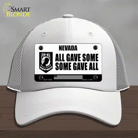 Nevada POW MIA Some Gave All Novelty License Plate Hat Mesh / White