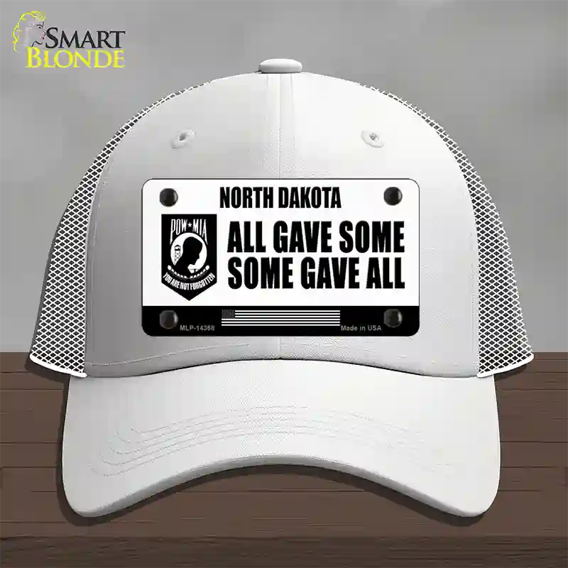 North Dakota POW MIA Some Gave All Novelty License Plate Hat Mesh / White