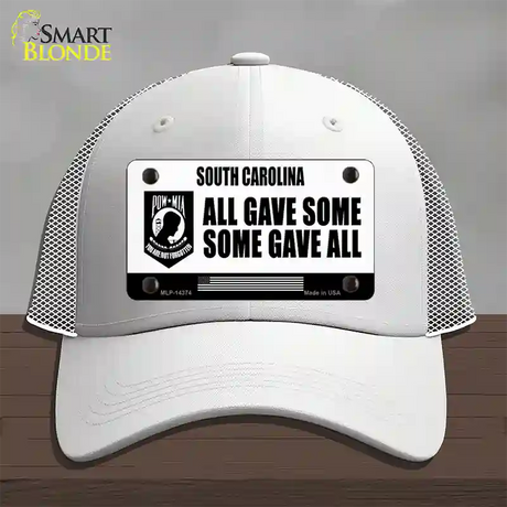 South Carolina POW MIA Some Gave All Novelty License Plate Hat Mesh / White