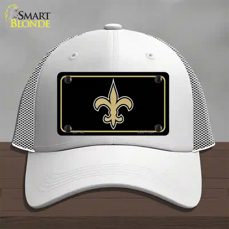 Fleur de lis Novelty License Plate Hat Mesh / White