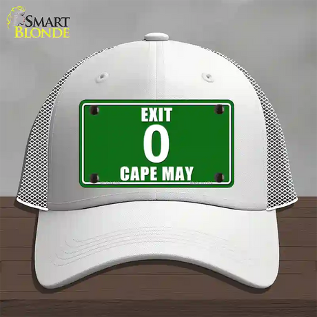 Exit 0 Cape May Novelty License Plate Hat Mesh / White