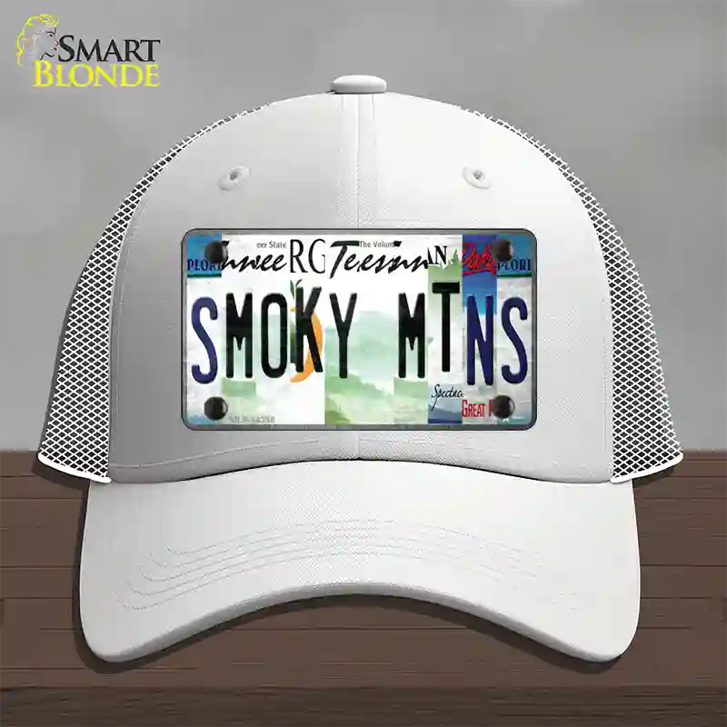 Smoky Mountains License Plate Art Novelty License Plate Hat Mesh / White