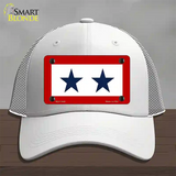 Blue Star Two Novelty License Plate Hat Mesh / White