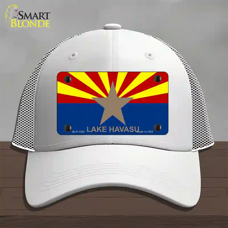 Lake Havasu Arizona State Flag Novelty License Plate Hat Mesh / White