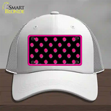 Pink Black Polka Dot Novelty License Plate Hat Mesh / White