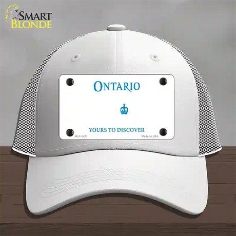 Ontario Canada Novelty License Plate Hat Mesh / White