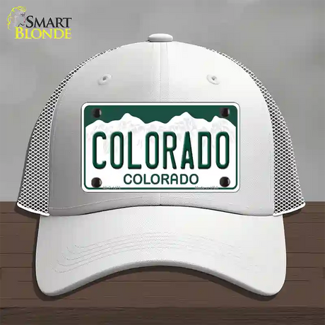 Colorado State Novelty License Plate Hat Mesh / White