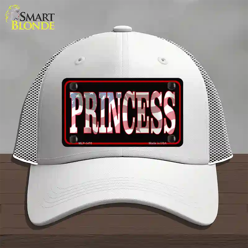 Princess Patriotic Novelty License Plate Hat Mesh / White